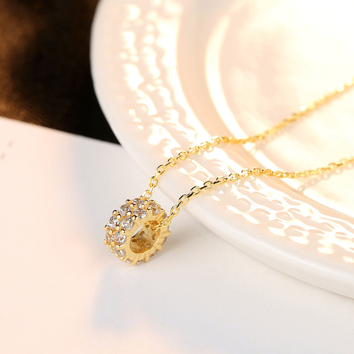 Pendant 18K Real Gold Plated Clavicle Chain