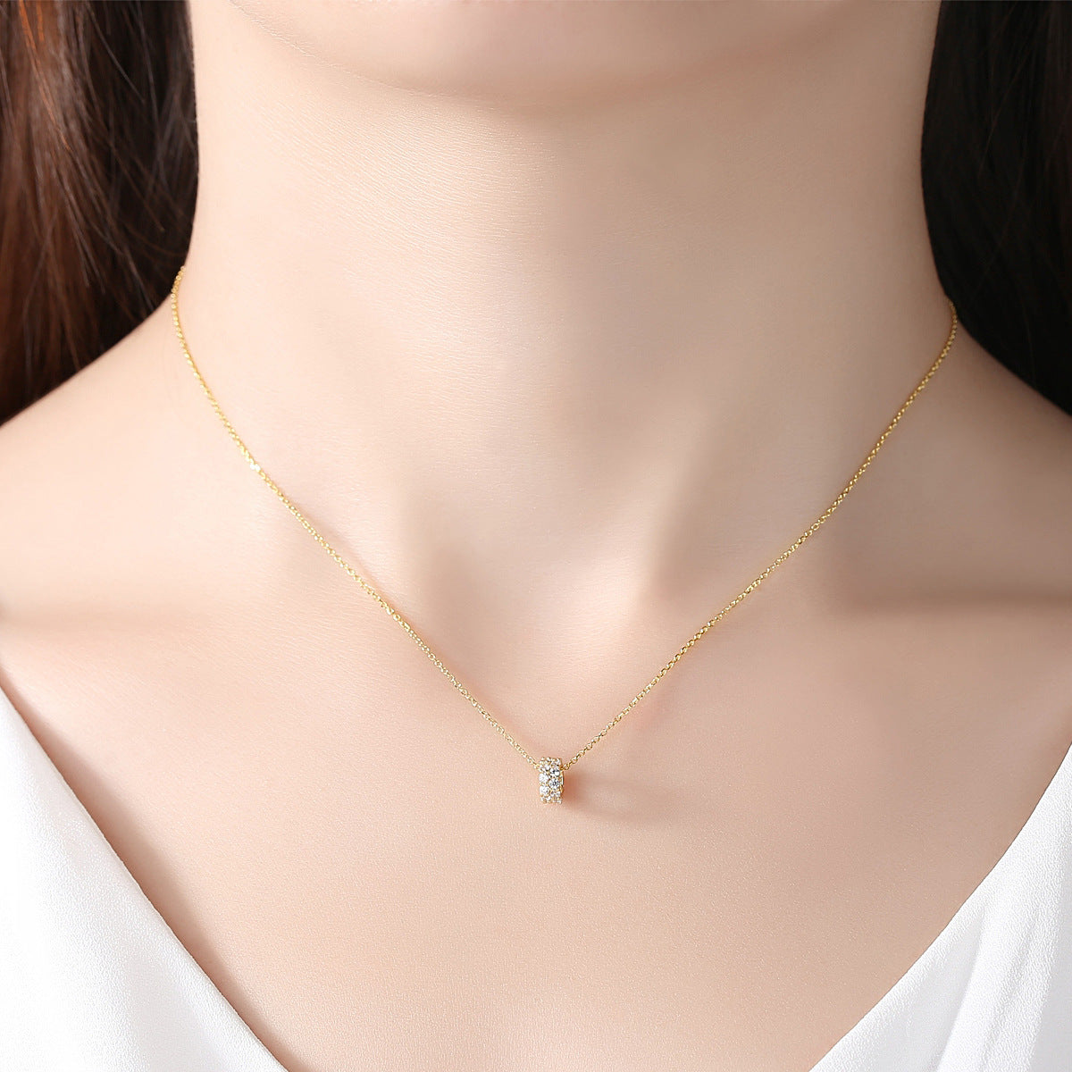 Pendant 18K Real Gold Plated Clavicle Chain