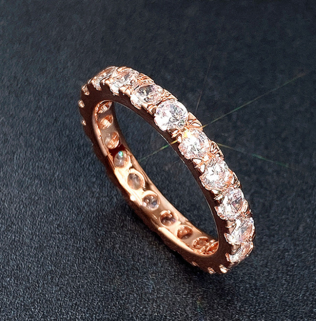 European And American 18K Gold Wedding  With Diamond Ring